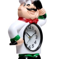 Часы настенные интерьерные, для кухни &laquo;Шеф&raquo;, плавный ход, 33&times;24.5 см, циферблат d-14 см