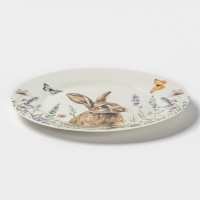 Тарелка обеденная Доляна "Зайка" цвет белый  25,5х2,5 см