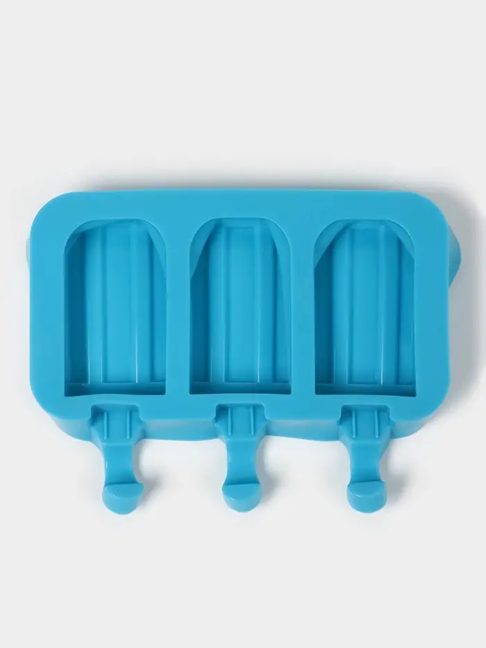 Форма для мороженого &laquo;Эскимо макси&raquo;, силикон, 19.5&times;14.5&times;2.5 см, 3 ячейки (8.2&times;4.6 см), МИКС