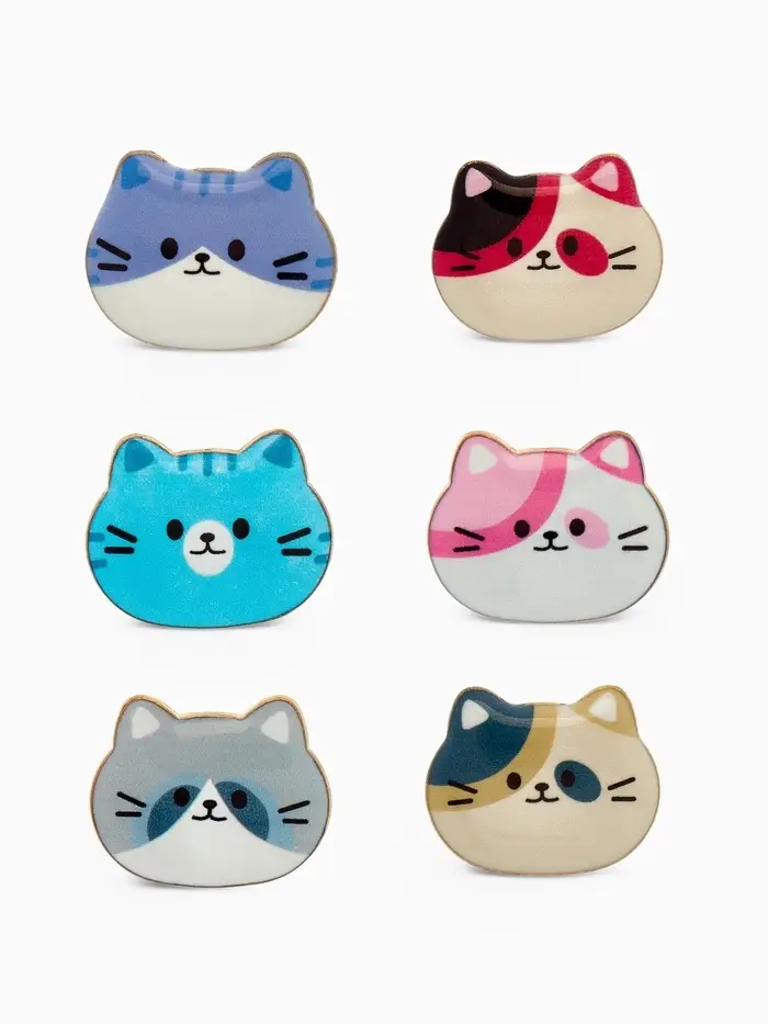 Брошь &laquo;Котёнок&raquo; мордочка, МИКС в золоте (неделимая фасовка 12 шт. цена за шт.)