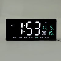 Часы электронные настенные, календарь и термометр, 36.2 х 15.5 см, белые цифры 10 х 4.5 см 1076627 Часы электронные настенные, календарь и термометр, 36.2 х 15.5 см, белые цифры 10 х 4.5 см 1076627