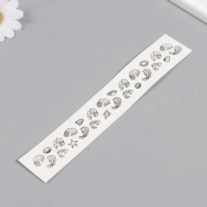 Переводная тату на тело чёрная &laquo;Браслет. Ракушки&raquo;, 20&times;3 см