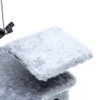 Домик для кошек с когтеточкой, квадратный, 3х-этажный, 33 &times; 42 &times; 63 см, ковролин, серая