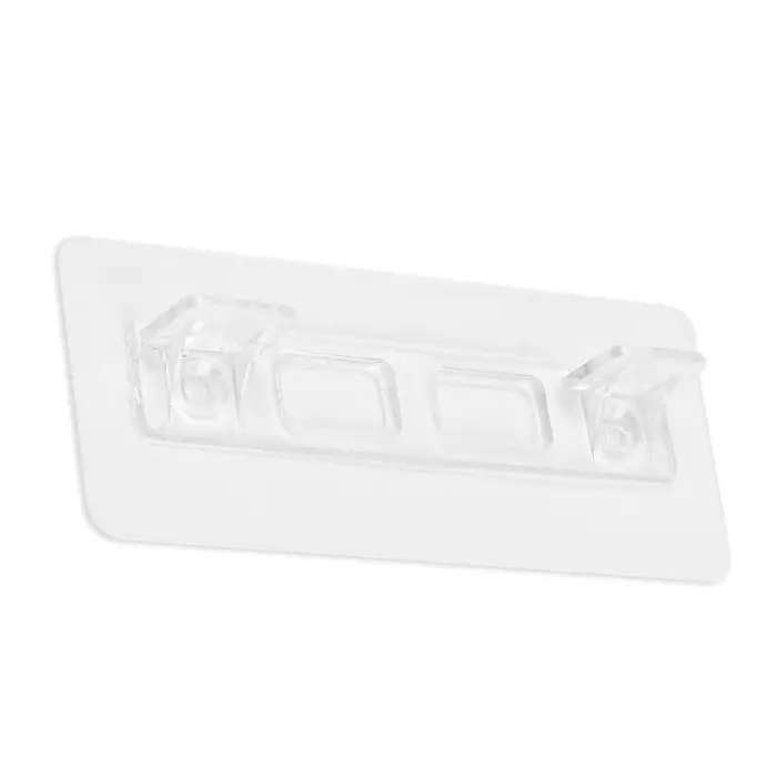 Полкодержатель с клейкой поверхностью ТУНДРА, 120&times;50&times;19 мм, двойной, прозрачный