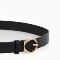 Ремень жен 05-01-01-01, Июнь2510, 2,9*0,3*110 см, без винта, пряж золото, 1 прокол, черный   1090314