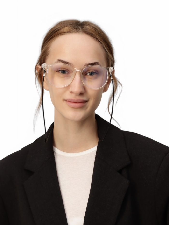 Шнурок для очков на шею 70 см силиконовый, черный