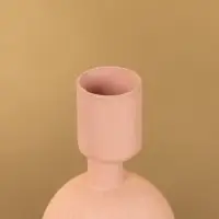 Подсвечник на 1 свечу текстурный "Пудровый розовый" с 2 сферами 8,5х8,5х18 см