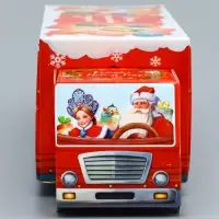 Подарочная коробка Новогодняя Фура &laquo;Везу радость&raquo; с анимацией 36&times;15&times;10 см