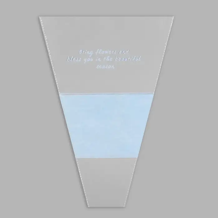 Пакет конус для цветов, с нетканым материалом, 26+7&times;37 см, голубой