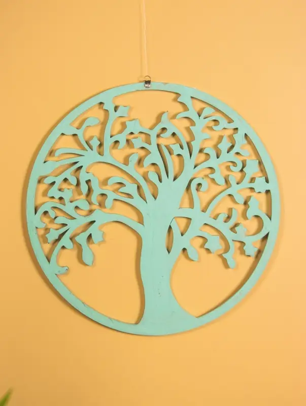 Панно "Древо жизни" МДФ, 40х40х1 см, цв. бирюзово-коричневый