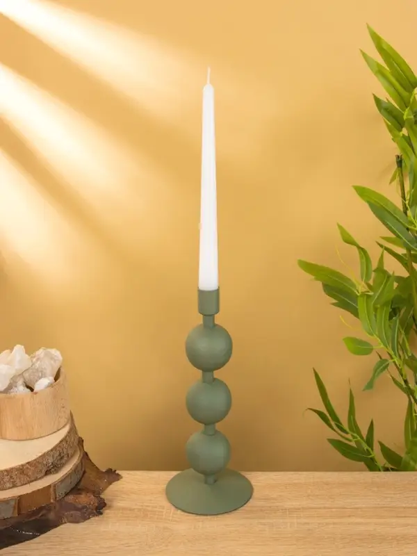 Подсвечник на 1 свечу текстурный "Болотный" с 3 сферами 10х10х25 см