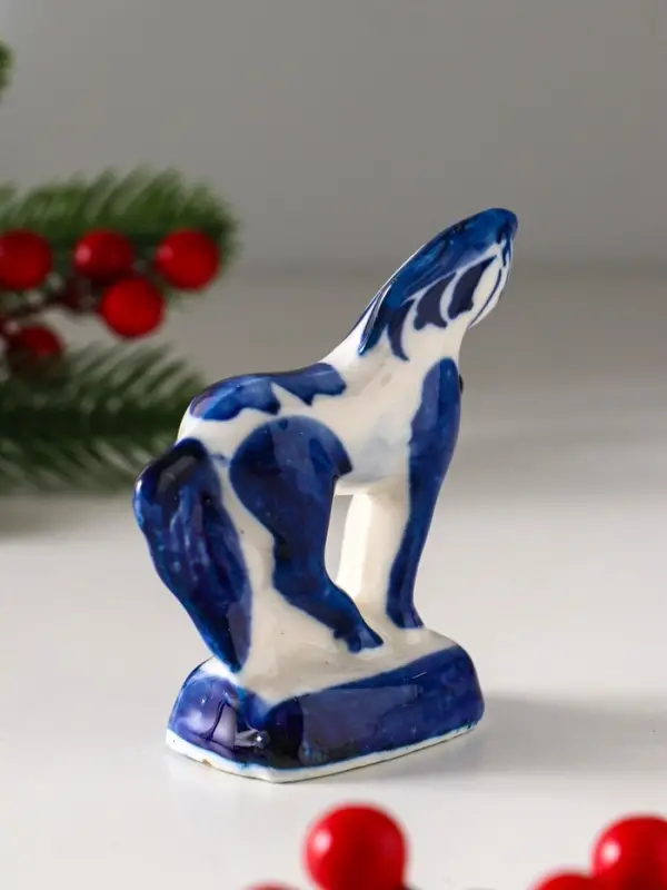 Сувенир "Конь  Щеголь", 9х5 см, гжель