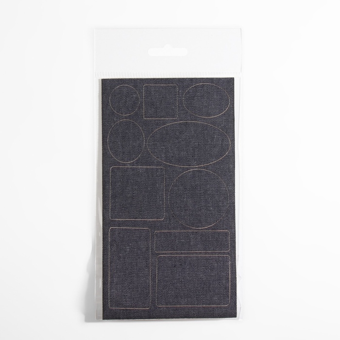 Набор заплаток джинсовых, клеевые, лист 10 &times; 18 см, 10 шт, цвет тёмная джинса