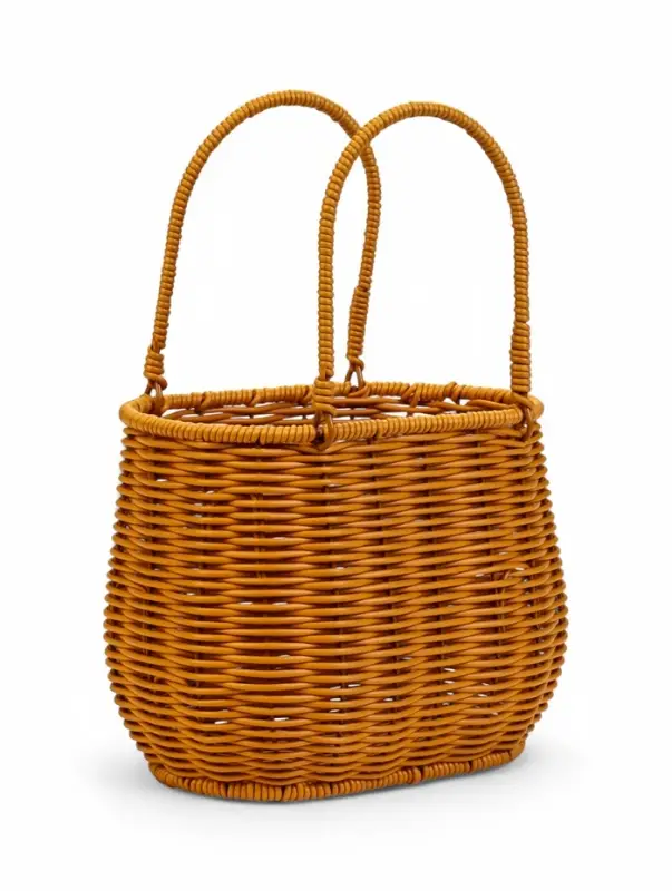 Корзина пластик 21 х 13 х 17 см, ручка13 см металл карскас коричневый