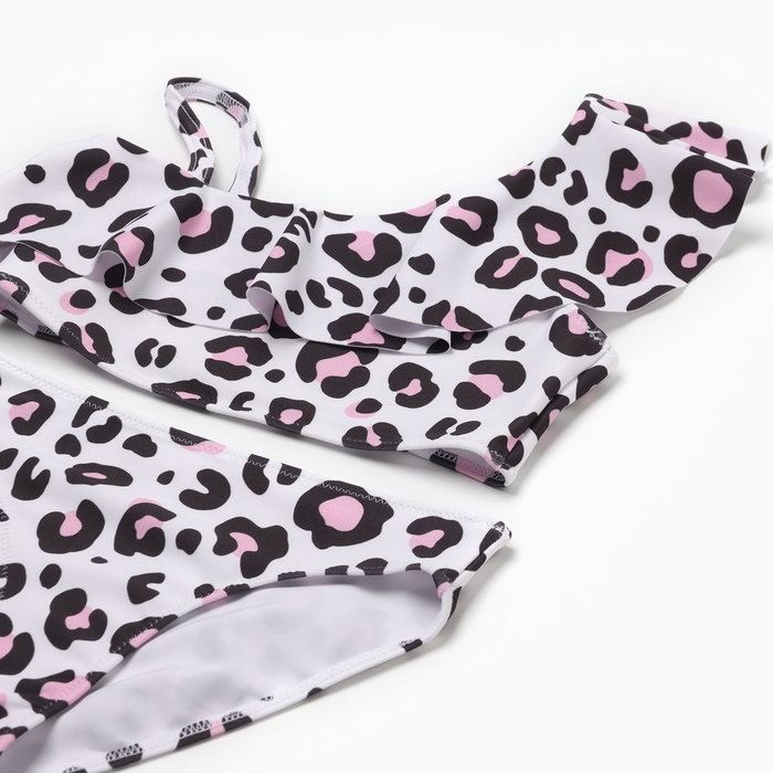 Купальник для девочки KAFTAN &laquo;Леопард&raquo;, белый, рост 110-116 (32)