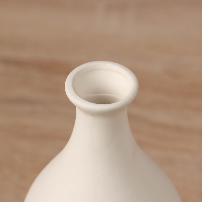 Ваза керамика настольная "Хайди" бутыль, 15,5х7,5 см, бело-розовый