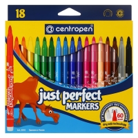 Фломастеры 18 цветов 3.9 мм Centropen 2510 Perfect, невысыхаемые, картонная упаковка, европодвес
