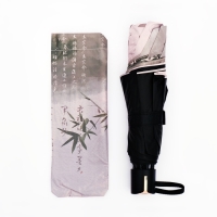 Зонт механический &laquo;Япония&raquo;, эпонж, 4 сложения, 8 спиц, R = 48/55 см, D = 110 см, цвет МИКС