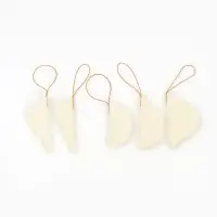 Елочные игрушки из бумаги, набор 5 штук, цвет бежевый