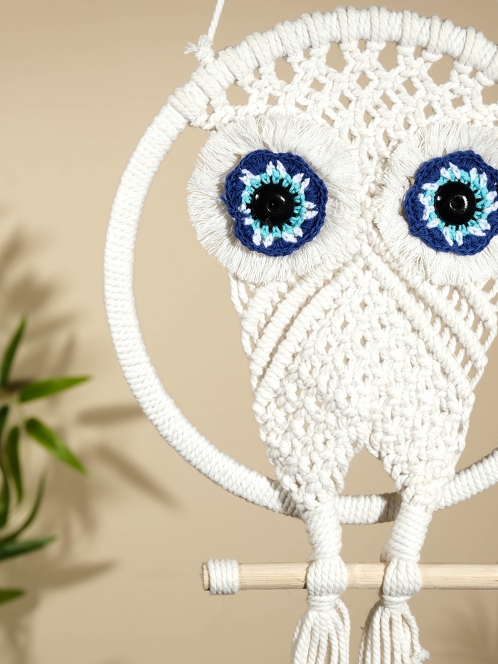 Ловец снов "Сова" 22х80 см. морской глаз