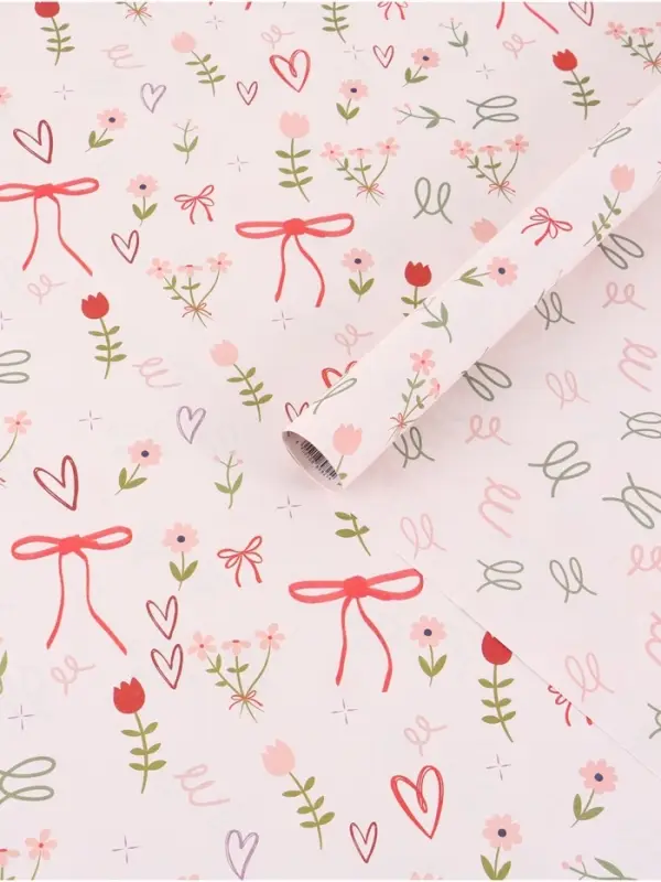 Бумага упаковочная двухсторонняя &laquo;Банты&raquo;,  70 х 100 см