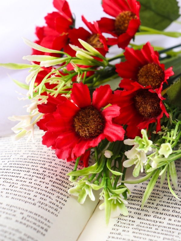 Букет "Альстромерия с зеленью" 27 см, микс