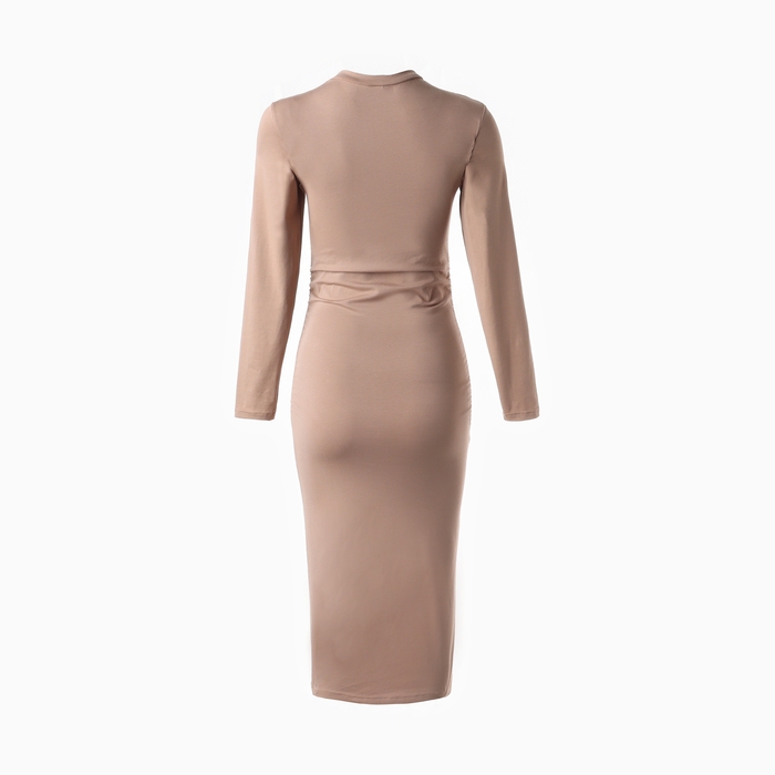 Платье женское со сборкой MINAKU: Casual Collection цвет тауп ,р-р 46