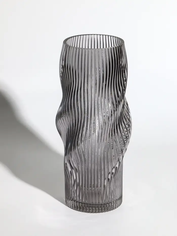 Ваза стекло настольная "Венди" 29х12х10 см, серый