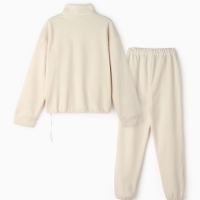 Костюм женский (анорак и брюки) MINAKU: Fleece Soft, цвет бежевый, р-р 46