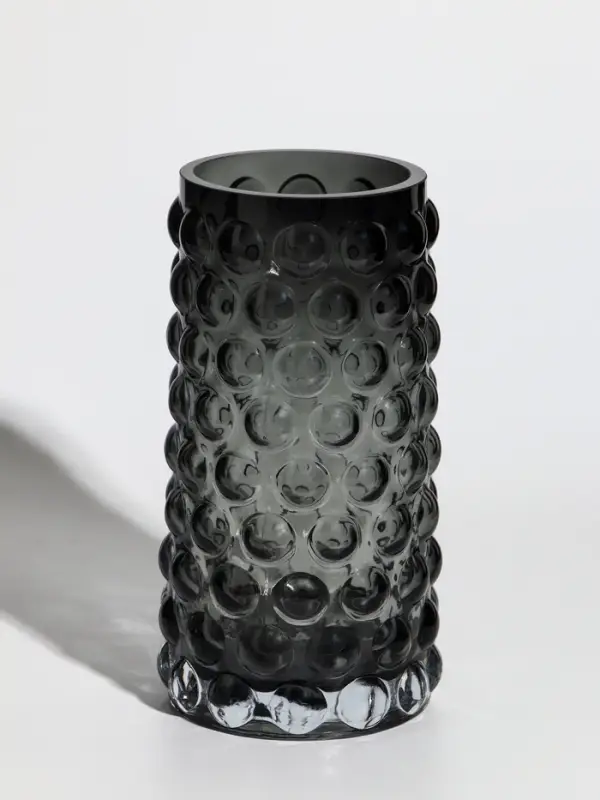 Ваза стекло настольная "Валери" шарики, 23х11 см, серый