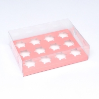 Коробка для 12 капкейков, розовый 34.7 &times; 26.3 &times; 10 см