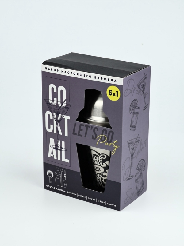 Набор для приготовления коктейлей "Cocktail", 5 предметов