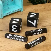 Календарь настольный "Маяк" дерево 11х5х19 см, цв. бирюзово-синий