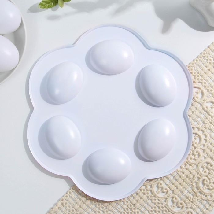 Пасхальная подставка на 6 яиц &laquo;Мрамор&raquo; на пасху, 21,5 х 19.9 см.