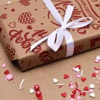 Бумага упаковочная, крафт бурый &laquo;14 февраля&raquo;, 50&times;70 см