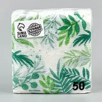 Салфетки бумажные однослойные &laquo;Узоры природы&raquo;, 24х24 см, 50 шт