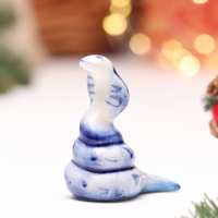 Новый год. Сувенир символ года 2025 "Змея Жужа", гжель, 5,5 см