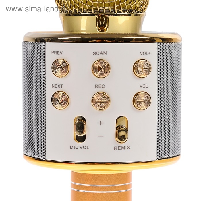 Микрофон для караоке Luazon LZZ-56, WS-858, 1800 мАч, жёлтый