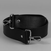 Ручка для сумки, с карабинами, 100 &plusmn; 1 см &times; 4 см, цвет чёрный