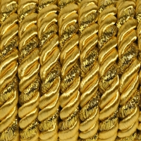 Шнур витой, d = 5 мм, 9 &plusmn; 1 м, цвет золотой