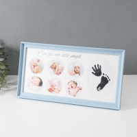 Фоторамка пластик на 6 фото 6х6 см "Маленький ангел" голубая 2х38х20 см