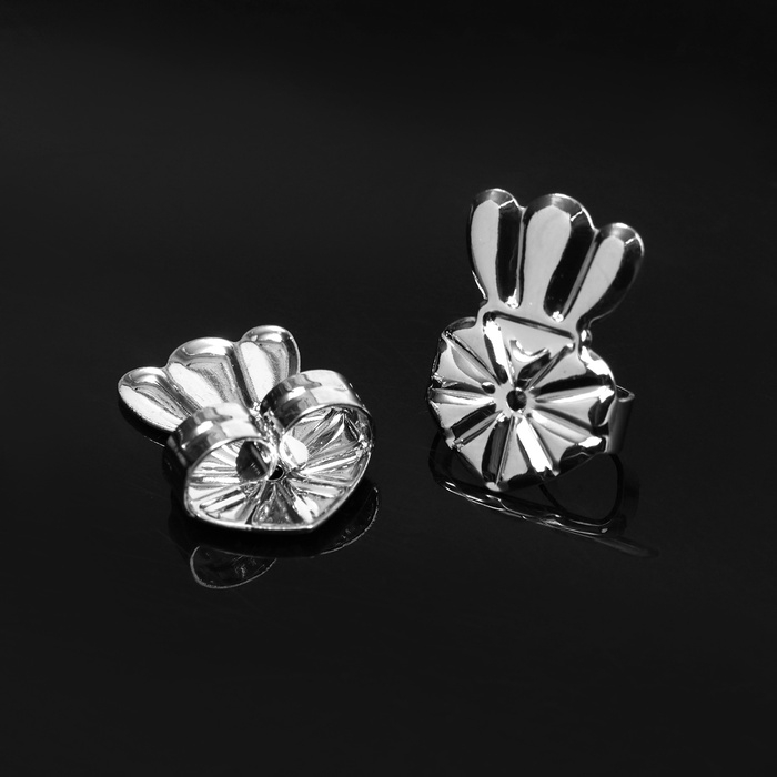 Заглушки для сережек, швенз, пусет  металлические поддреживающие (набор 5 пар), цвет серебро