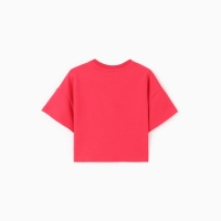 Футболка для девочки, цвет бубль-гум, рост 134 см