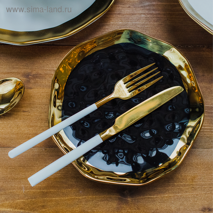 Столовые приборы из нержавеющей стали Magistro &laquo;Версаль&raquo;, 4 предмета, цвет ручек белый