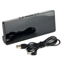 Часы настольные электронные: будильник, термометр, календарь, USB, 15х6.3 см, зеленые цифры