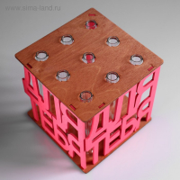 Кашпо деревянное 15×15×15 см с 9 колбами "Для тебя", морёный розовый Дарим Красиво Кашпо деревянное 15×15×15 см с 9 колбами "Для тебя", морёный розовый Дарим Красиво