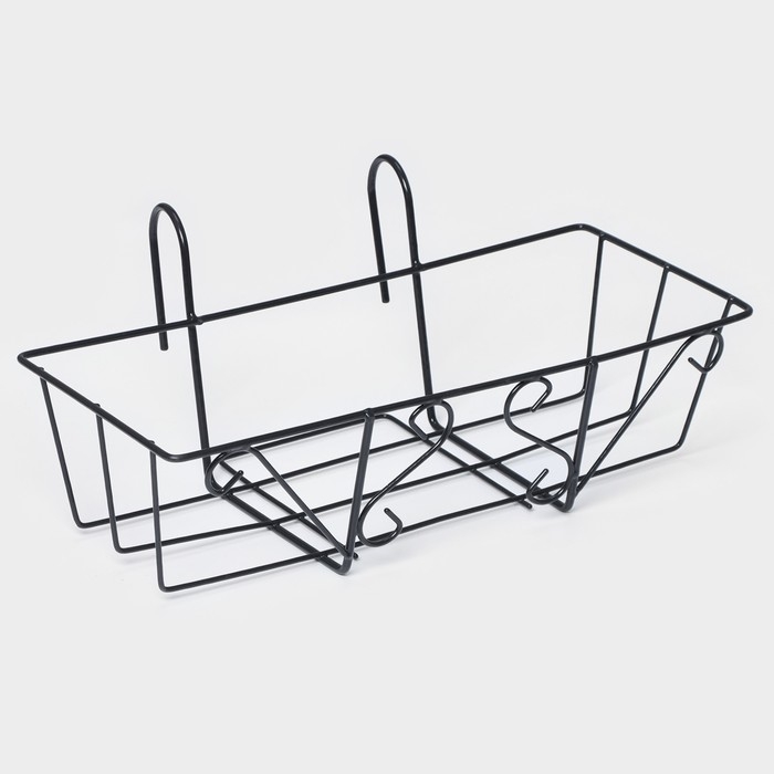 Подставка для цветов балконная Доляна &laquo;Ренессанс&raquo; 45,5&times;20&times;12 см, цвет чёрный