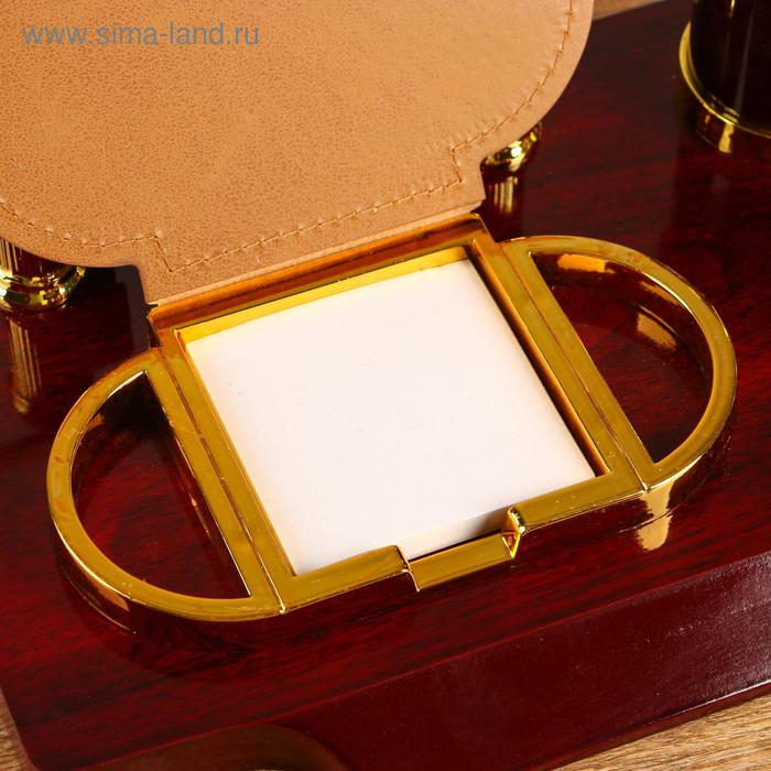 Набор настольный 4в1 с визитницей, красное дерево