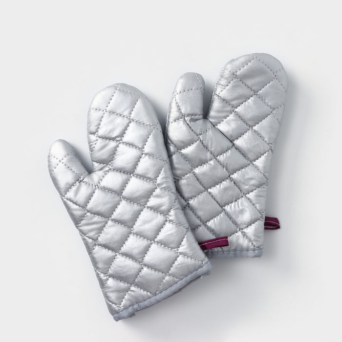 Набор прихваток &laquo;Профи&raquo;, 2 шт, 30&times;16&times;2 см, цвет серый