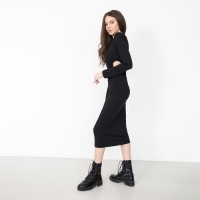 Платье женское миди с разрезом MIST р. 48, чёрный